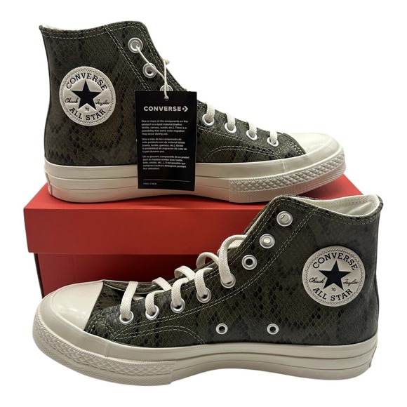 Converse Chuck Taylor All Star Snakeskin Print Shoes Womens Sz 8 Green A13394C - Picture 1 of 9